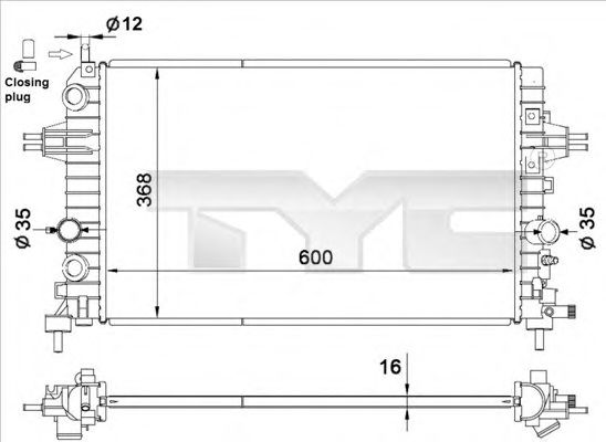 Imagine Radiator, racire motor TYC 725-0036