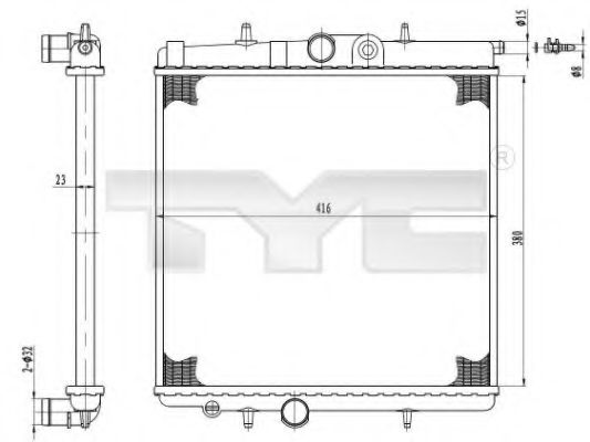 Imagine Radiator, racire motor TYC 726-0017-R