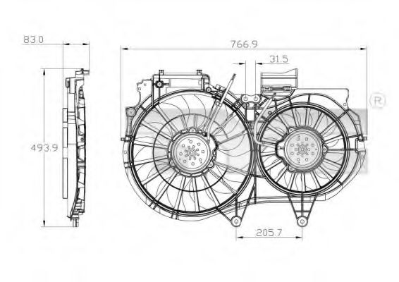 Imagine Ventilator, radiator TYC 802-0053