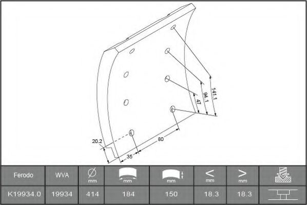 Imagine Set garnituri de frictiune, frana tambur FERODO K19934.0-F3537