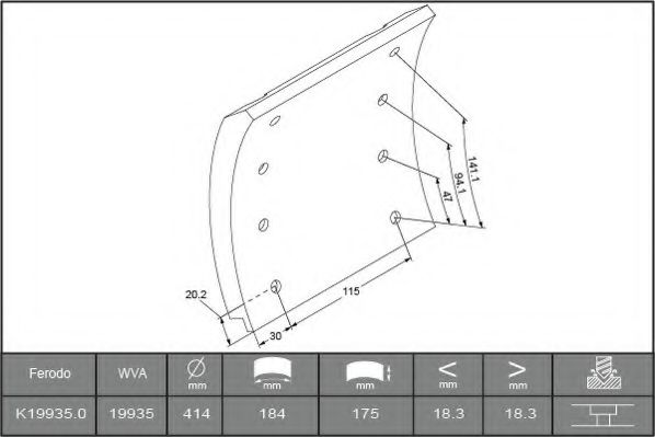 Imagine Set garnituri de frictiune, frana tambur FERODO K19935.0-F3537