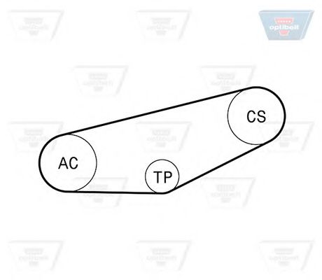 Imagine Set curea transmisie cu caneluri OPTIBELT 4 PK 855KT1