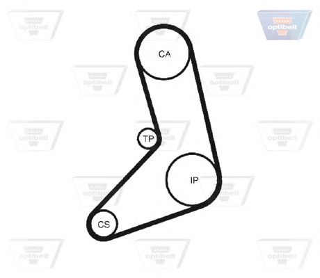 Imagine Curea de distributie OPTIBELT ZRK 1058