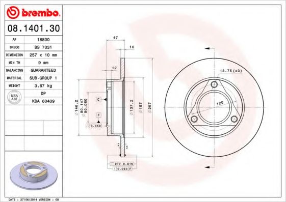 Imagine Disc frana BREMBO 08.1401.30