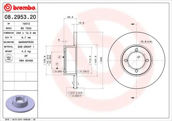 Imagine Disc frana BREMBO 08.2953.20