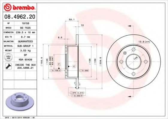 Imagine Disc frana BREMBO 08.4962.20