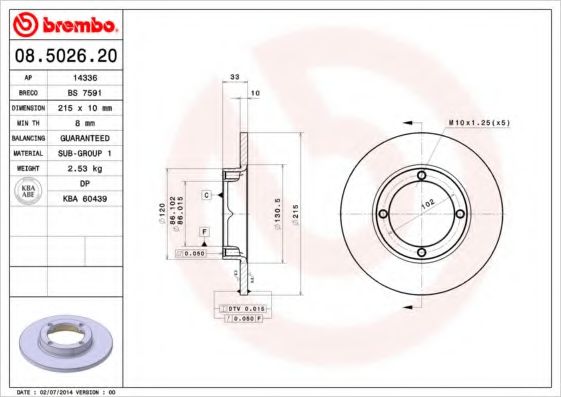 Imagine Disc frana BREMBO 08.5026.20