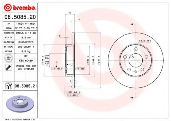 Imagine Disc frana BREMBO 08.5085.20