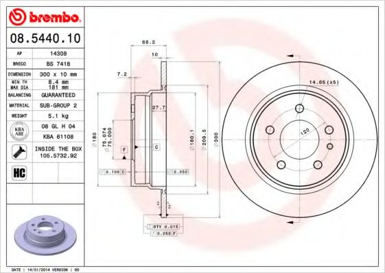 Imagine Disc frana BREMBO 08.5440.10