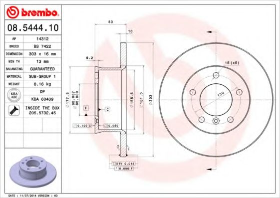 Imagine Disc frana BREMBO 08.5444.10