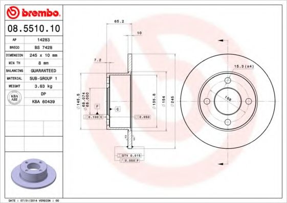 Imagine Disc frana BREMBO 08.5510.10