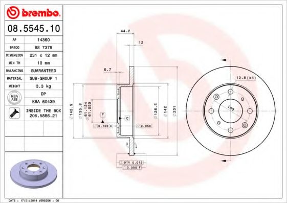 Imagine Disc frana BREMBO 08.5545.10