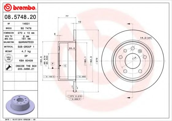 Imagine Disc frana BREMBO 08.5748.20