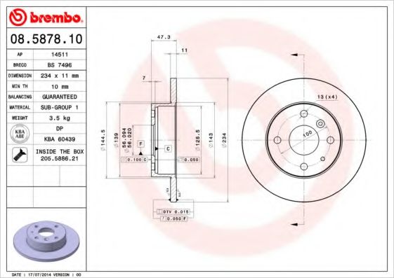 Imagine Disc frana BREMBO 08.5878.10