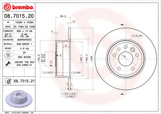 Imagine Disc frana BREMBO 08.7015.20