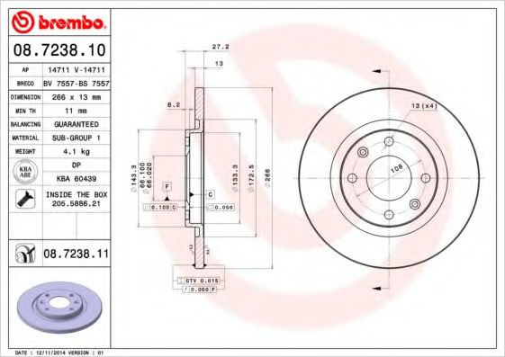 Imagine Disc frana BREMBO 08.7238.10