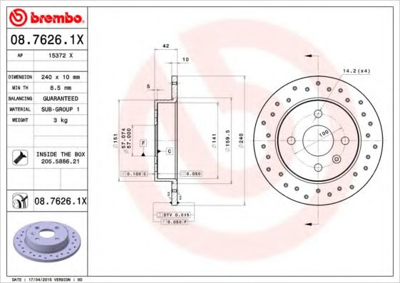 Imagine Disc frana BREMBO 08.7626.1X