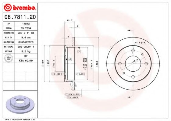 Imagine Disc frana BREMBO 08.7811.20