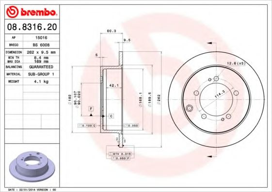 Imagine Disc frana BREMBO 08.8316.20