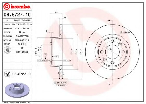 Imagine Disc frana BREMBO 08.8727.10