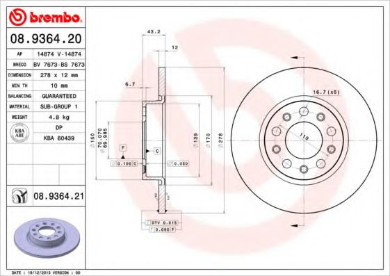 Imagine Disc frana BREMBO 08.9364.20