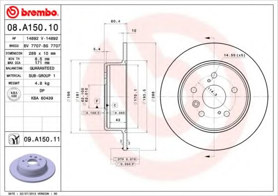 Imagine Disc frana BREMBO 08.A150.10