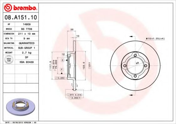 Imagine Disc frana BREMBO 08.A151.10