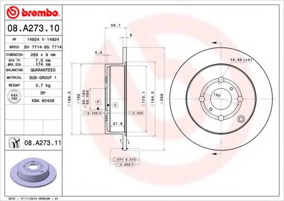 Imagine Disc frana BREMBO 08.A273.10