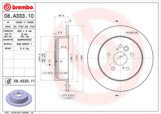 Imagine Disc frana BREMBO 08.A333.10