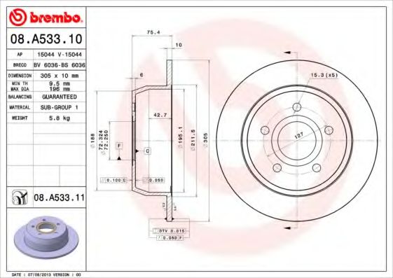 Imagine Disc frana BREMBO 08.A533.11