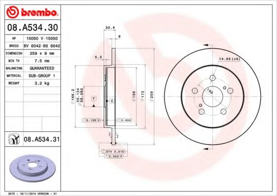 Imagine Disc frana BREMBO 08.A534.31