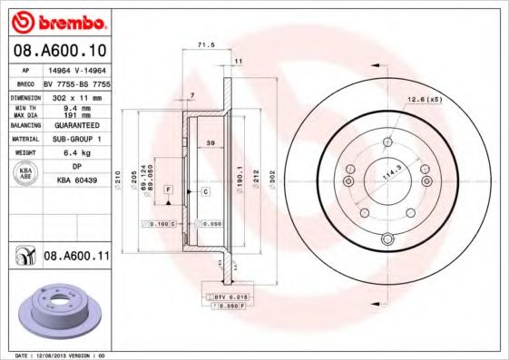 Imagine Disc frana BREMBO 08.A600.11