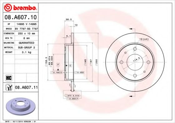 Imagine Disc frana BREMBO 08.A607.10