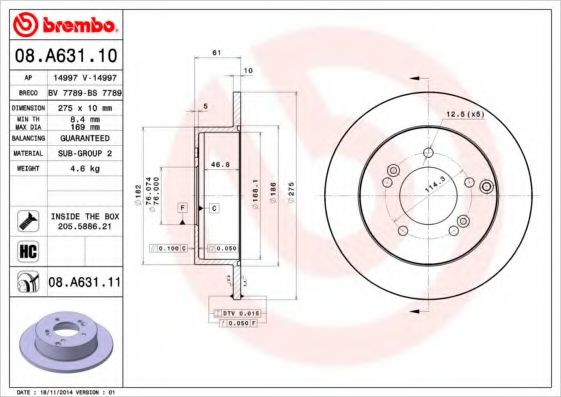 Imagine Disc frana BREMBO 08.A631.10