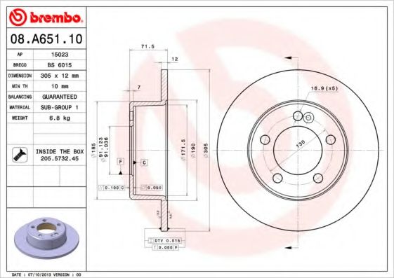 Imagine Disc frana BREMBO 08.A651.10