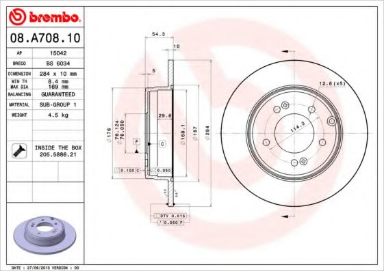 Imagine Disc frana BREMBO 08.A708.10