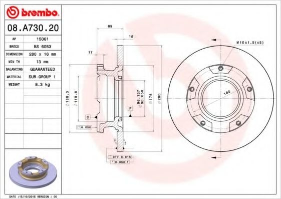 Imagine Disc frana BREMBO 08.A730.20