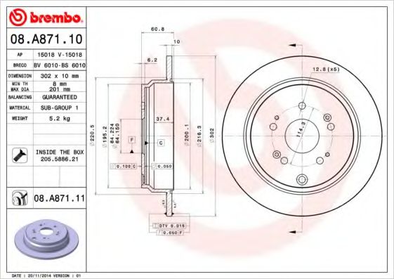 Imagine Disc frana BREMBO 08.A871.11