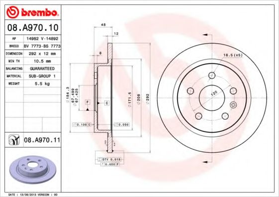 Imagine Disc frana BREMBO 08.A970.11