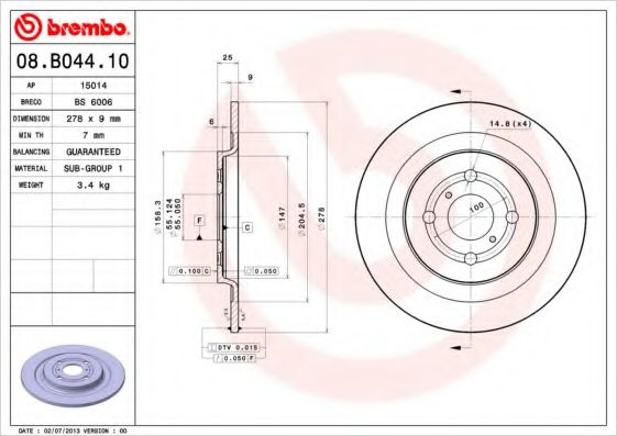 Imagine Disc frana BREMBO 08.B044.10