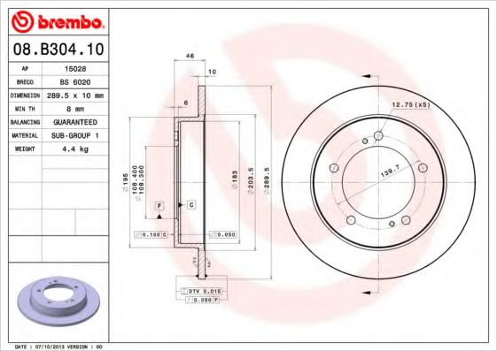 Imagine Disc frana BREMBO 08.B304.10