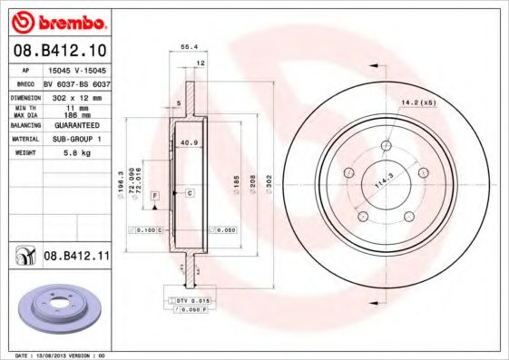 Imagine Disc frana BREMBO 08.B412.10