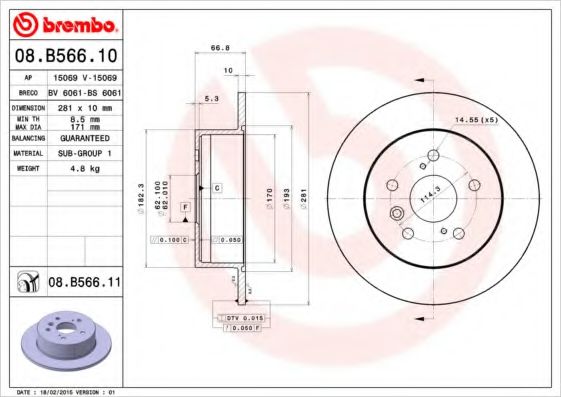 Imagine Disc frana BREMBO 08.B566.10