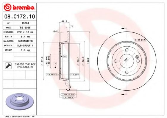 Imagine Disc frana BREMBO 08.C172.10