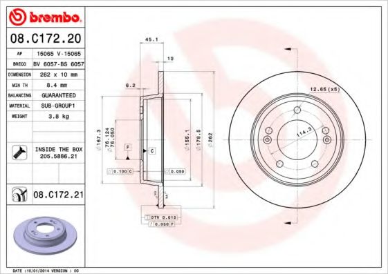 Imagine Disc frana BREMBO 08.C172.20