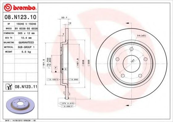 Imagine Disc frana BREMBO 08.N123.11