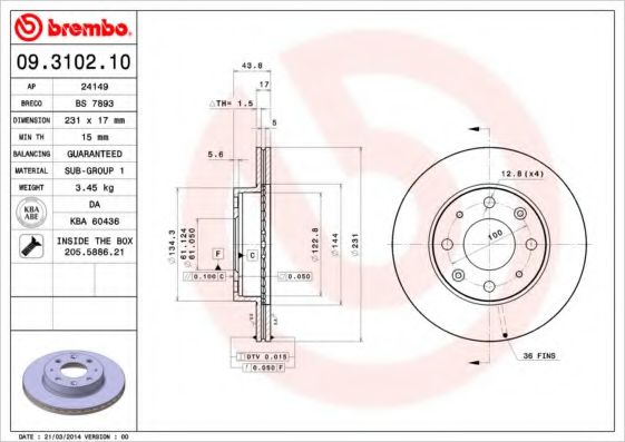 Imagine Disc frana BREMBO 09.3102.10