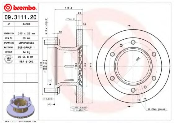 Imagine Disc frana BREMBO 09.3111.20