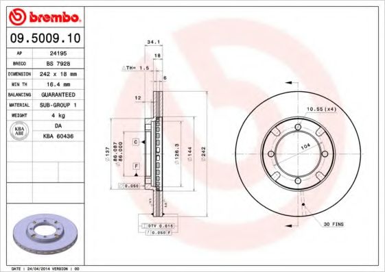 Imagine Disc frana BREMBO 09.5009.10