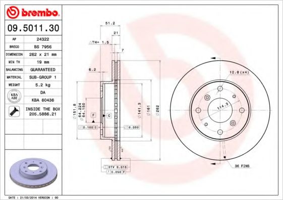 Imagine Disc frana BREMBO 09.5011.30